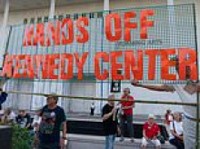 Thousands of protesters descend on Kennedy Center after Trump's threat to DEMOLISH iconic memorial