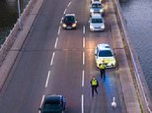 Police deal with real-life Hot Fuzz moment as they try and capture runaway swan on busy road