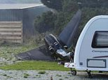 Farmer, 88, tells of drama as fighter jet crashed and exploded in his caravan park - as RAF grounds test flights and says pilots who ejected are still receiving medical attention
