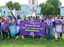 Britain's largest trade union to stage a protest outside Labour conference next week over migration curbs... while rail workers also go on strike to pile pressure on Andy Burnham