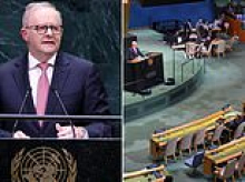 PETER VAN ONSELEN: Albo's soaring rhetoric falls flat at the United Nations in front of a crowd of tinpot dictators and despots
