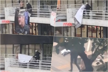 SKANDAL! AKTIVISTI 'STUDENTSKE LISTE' SKINULI BANER POSVEĆEN GENERALU MLADIĆU! Sramna akcija blokadera u Valjevu (VIDEO)