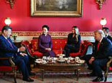 Trump and Melania host Xi for tea at the White House... as president is hit by brutal question