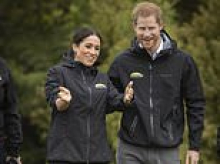 Prince Harry says Archie and Lilibet are 'happy in school' and it is 'great to be back on British soil' after quitting the US for new life in UK with Meghan