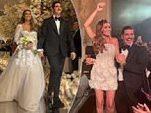 Blushing bride Alina Habba stuns in THREE glittering wedding dresses as star-studded MAGA guests watch her marry Turkish billionaire