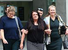 Kylie Ellina Truswell-Mobbs - who helped ill husband die - walks out of court to the sound of cheers after pleading guilty