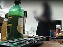 Moment carer is secretly filmed threatening elderly man with dementia after he became distressed over taking a shower