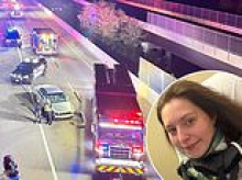 Student survived car pile-up and jumped out of way to avoid oncoming vehicle... only to fall 70 FEET off side of overpass