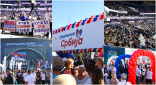 VELIČANSTVENI PRIZORI UOČI SKUPA U ARENI! Reke ljudi sa trobojkama i jasnom porukom: Podrška Vučiću zbog borbe za narod i Srbiju (FOTO)