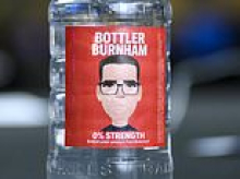 Bit wet, Andy? Labour complains about Tories using cartoon image of 'bottler' Burnham for conference water merchandise
