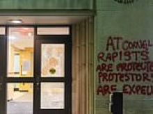 Cornell activists smash windows and vandalize building with red paint in wake of gang rape allegations