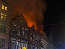 Fire rips through building in Nottingham as residents evacuated and crews work overnight to battle blaze