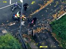 Moment reckless motorcyclist tells police 'it was just a bit of fun' after leading officers on chase through residential streets on his illegal off-road bike