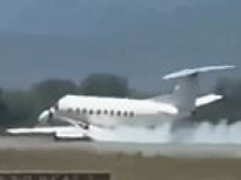 Safari plane packed with tourists makes emergency landing after hitting a ZEBRA during take-off in Tanzania