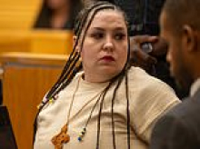 Murderess unveils frightful makeover complete with cornrows and crochet crucifix as she's imprisoned for life for drugging and killing three men