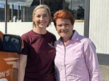 Pauline Hanson's daughter Lee erupts as she is shamed by her local coffee shop - as owner reveals she donates One Nation money to the Greens