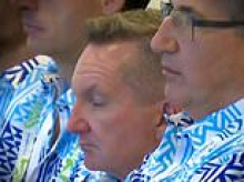 Chris Bowen appears to fall asleep at his taxpayer-funded climate change conference at five star Fiji resort