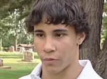 Young boy gave emotional TV interview about his mom's death in 2007... but now he's accused of murdering a stranger and her stepson just months before