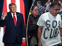 Chaos erupts at Trump rally in Texas as series of protesters disrupt president who strikes back: 'They're all paid'