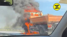 DRAMATIČNA SNIMKA Kamion izgorio na A4 čvor Zagreb Istok
