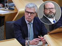 STEPHEN DAISLEY SKETCH: A salvo of mutters and rebukes came his way but they bounced punily off his silver bouffant, the Iron Dome of Scottish politics