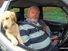 He'll be in the dog house now! Moment drink-driver's pet steals the show during police stop as his owner is caught behind the wheel more than four times over the limit