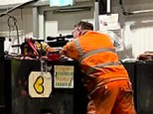 Moment HS2 night-shift workers fire a powerful air rifle inside workshop - as five are sacked from £100billion rail project