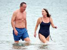 David Cameron enjoys early morning swim with sister after weekend marking his 60th birthday celebrations
