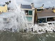 Powerful Tropical Storm Rachel batters waterfront properties in California leaving homes crumbling into the ocean