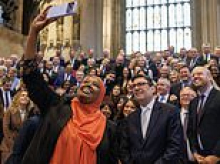 Wish you were here, Zack? Sagal Abdi-Wali poses for a selfie with Andy Burnham as she signs in as Labour's newest MP after beating Green leader Polanski in last week's by-election