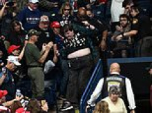 Trump rally descends into chaos as screaming protesters are dragged from Ohio stadium