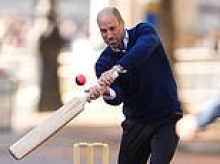 Bowled over! William joins cricketing stars from the UK and India for an informal game on The Mall at a special Earthshot Prize event