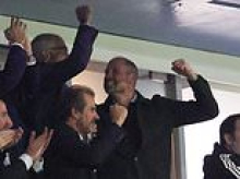 Plenty to smile about, your highness! Prince William celebrates wildly as his beloved Aston Villa score SIX goals in Champions League clash against Fenerbahce