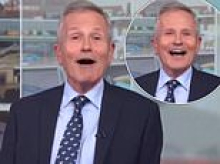 BBC Look North presenter Peter Levy struggles to keep a straight face after making a VERY cheeky joke about his colleague live on air
