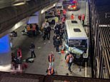Nineteen hurt after train and bus crash at the Channel Tunnel entrance