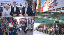 UŽIVO NOVI SAD ČEKA VUČIĆA! Pogledajte neverovatnu scenu sa Petrovaradinskog mosta: Sve spremno za opštenarodni skup, reke ljudi stižu u grad (FOTO)