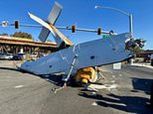 Horrifying images show plane crash wreck after aircraft went down over California intersection and left three people injured