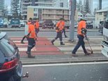 Taxpayer-funded work on Gold Coast tramline sparks backlash after large crew is spotted